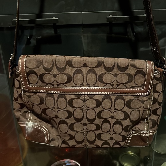 Coach Leather & Canvas Adjustable Strap Shoulder Bag - Picture 2 of 9